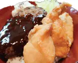 からあげ＆ハンバーグ丼（ジョニーのからあげ川西店）