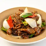 牛肉のオイスターソース炒め 耗油牛肉（The Family 麻辣大学 ららテラス HARUMI FLAG店）