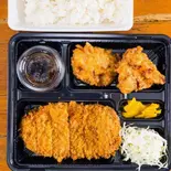 ソースとんかつ唐揚げ弁当 Pork Cutlet Bento Box ＆ Fried Chicken Bento Box（豚屋食堂福大前店）
