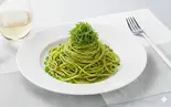 大葉のジェノベーゼパスタ1980円↓（大盛無料の洋食屋さん。五つ星パスタ）