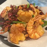車エビと唐辛子炒め 大虾辣椒炒（菜福楼本八幡支店）
