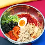 豚キムチの韓国風まぜそば(韓国風まぜそば モチモチ全卵麺 하나(ハナ) 駒込店)