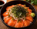 サーモン丼(かずまゆ食堂)