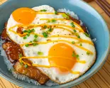 【チーズ】今治の焼豚玉子飯 (Cheese Sauce) Grilled Pork Rice Bowl with Fried Eggs（【B級グルメ】今治の焼豚玉子飯今治食堂 名楽町店）