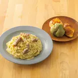 110.厚切りベーコンのクリームパスタ<パン3個付き>（鎌倉パスタ シャポー本八幡）