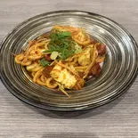 ピリ辛牛すじ焼きうどん(鉄板焼 奥里火)