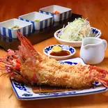 天然特大海老フライ 2本定食（とんかつ・ハンバーグ菩提樹水道橋店）