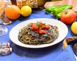 イカスミのパスタ(ネロディセッピア) ～生パスタ タリアテッレ～Squid Ink Pasta (Nero Di Seppia)（大衆イタリア食堂アレグロ塚口本店）