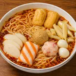 (11) 彩り練りもの元気セット(彩虹丸子元气套餐)（にゃんこ麻辣烫住吉店 七福煎餅）