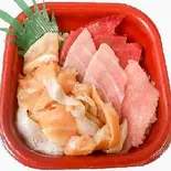 本マグロトロサーモンハラス丼 Bluefin Tuna + Fatty Salmon Belly Rice Bowl（大漁丼家 新宿西落合店）