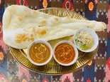 2種類のカレーチーズナンセット Doubble Curry Cheese Naan Set-（CURRY KING KOKUBUNGI）
