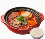 毛血旺(ライス付き)※激辛注意※Duck's Blood,Beef＆Tripe in Spicy Soup(with Rice)（肥鶏土鍋）