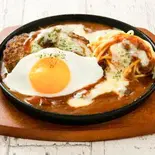 デミグラスソース煮込みハンバーグ＆目玉焼き（アツアツ！鉄板ハンバーグ 栄店）