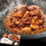 【辛】特撰4種弁当(牛ホルモン・牛中落ちカルビ・牛バラ・豚タン)（絶品ホルモン 恵比寿 博多店）