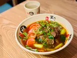 天津風牛肉トマトラーメン/私房番茄牛肉面(天津福味餃子)