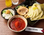赤辛魚介つけ麺+ミニ大根おろしご飯セット（濃厚魚介だし専門 つけ麺 すする）
