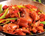 干锅猪蹄 (豚足の四川風鍋)（川味人家·中華料理）