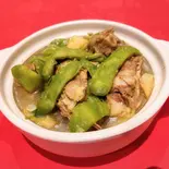 豚脊骨とインゲン豆のうま煮(脊骨炖油豆角)（中国料理 竹園 百年橋店）