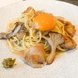 鶏とキノコの和風パスタ(無二華)