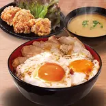 焼豚玉子飯 肉ダブル (唐揚3・みそ汁)セット≪1777≫（デリズ京急鶴見店）