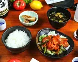 鶏唐のチリソース煮セット Fried Chicken with Chili Sauce Set（THEやきとり喜作）