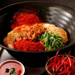 【旨辛】汁なし担担うどん（辛い料理たくさん。旨辛・激辛・鬼辛・刺し辛。 Scoville lab 新中野店）