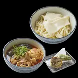 季節の天ぷら辛たまご肉汁うどん（肉汁うどん奥村 池袋店）