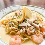 きのことエビのクリームパスタ（sarah TEA TIME）