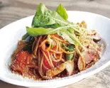 ごろっごろ旬野菜の菜園トマトソースパスタ(ヴィーガン) tomato sauce pasta with seasonal vegetables(VEGAN)（LOVE TABLE Agarato farm to table）