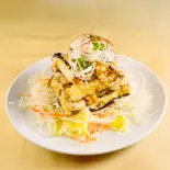 ナスの揚げ香草ソースかけ（中華料理 点心楼台北博多駅南店）