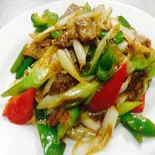 ラム肉とネギ炒め(中華料理 宮)