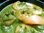 エビとほうれん草のカレー  Sag Prawn（うま味家 マサラ）