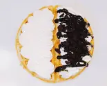 【絶妙に合う】ココアビスケット＆抹茶ソース＆ミルククリーム（ワッフルパラダイスMIYAKO 用賀店）
