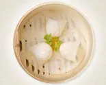 「飲茶の定番海老蒸し餃子」(蝦餃) (3個)（3米3下北沢店-お粥と点心専門店）