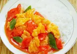 番茄炒蛋 盖饭(トマト玉子 丼)（【丼物の王様/蘭州人の牛肉ラーメン】台湾グルメ）
