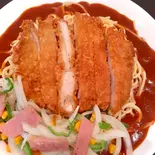 チキンカツオニオンのせあんかけスパ（名古屋名物あんかけスパあんかけ亭）