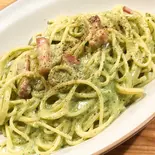 ベーコンとほうれん草クリームソースのスパゲッティ（mangetsu）