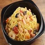 海老とベーコンのペペロンチーノ（パンケーキ＆レストラン ひげぱんだ 八幡店）