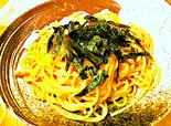 明太マヨソースの和風パスタ(餃子工房ちびすけ 十三店)