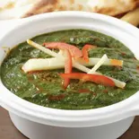ほうれん草チキンカレーセット、ナンorライス付 Sag Chickin Curry＆Nan or Rice（アジアンレストランシータ）