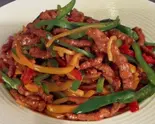 豚肉細切りとピーマン炒め(萬福菜館)