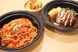 懐かし味のナポリタン＆煮込みデミグラスソースハンバーグセット（手作り洋食 食の會 日本橋）