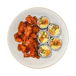 牛カルビと青唐辛子のキンパとダッカンジョンCOMBO（삼청당三青堂 韓国プレミアムキンパ専門店）