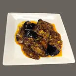 なすと蓮根のピリ辛みそ炒め Spicy Miso Stir-Fry with Eggplant and Lotus Root(中国料理 みんらく)