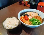 激辛油そば大盛り+白ご飯セット（麺匠 一号艇）