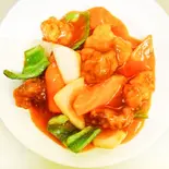 鶏唐揚げの酢豚風炒め（華聖樓）