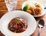 岩中豚100%煮込みハンバーグセット(デミグラスソース)（溶岩焼ダイニング Campus）