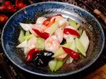 セロリとエビ炒め（天津家庭料理 一味一厨）