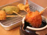 肉串カツ盛り合わせ5本（熊本 串カツわさもん酒場 七隈福大前店）