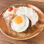 たまごバーグライス Hamburg steak with egg & rice(サンバカレー)